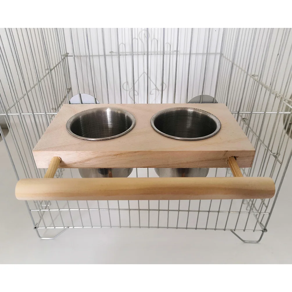 Parrot Stainless Steel Food Container Food Trough Cup Bird Feeder Bowl Drinking Bowl Water Cup With Bracket Bird Supplies