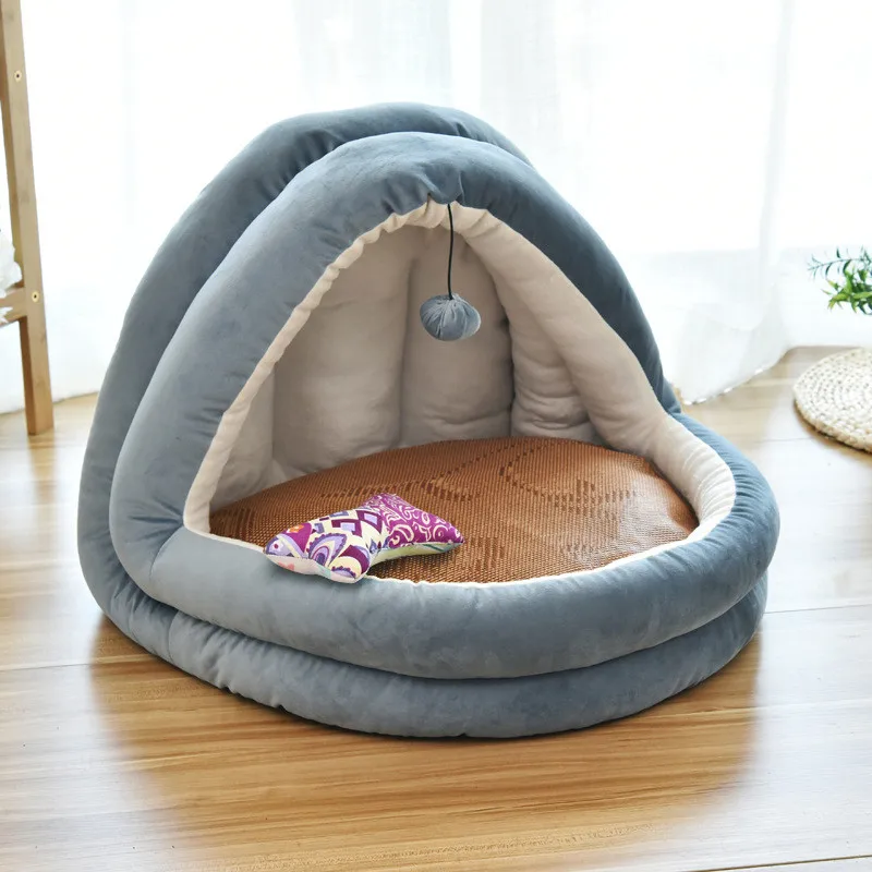 Pet палатка-пещера кровать для собак и кошек(M70 - Цвет: Gray 3sets B