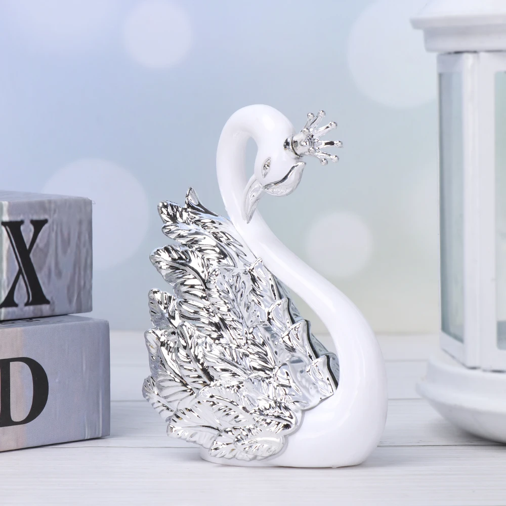 1XGold Серебряное перо Лебедь Корона торт Топпер украшение для торта С Днем