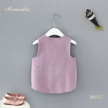 Momoidea/детская одежда; коллекция года; сезон осень-зима; стиль; жилет для девочек из замши и кожи; детский утепленный зимний жилет