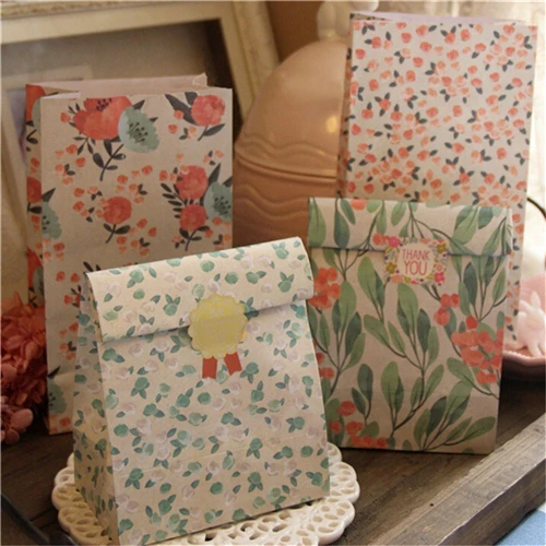 4-P-s-set-Flores-Dom-Sacos-de-Papel-Of-cio-Doces-Alimentos-Com-Etiqueta-Melhor