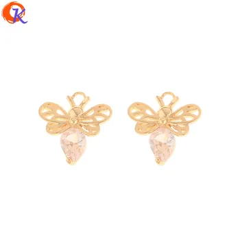 

Cordial Design 20Pcs 14*15MM Jewelry Accessories/CZ Charms/DIY Making/Genuine Gold Plating/Hand Made/Earring Findings/Pendant