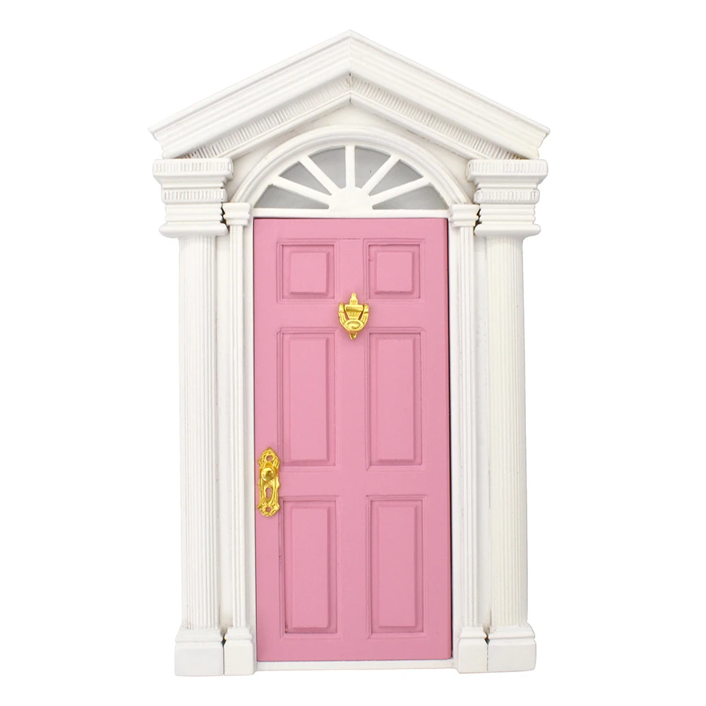 Dollhouse Miniatures Mini Fairy Door With Metal Accessories For Doll