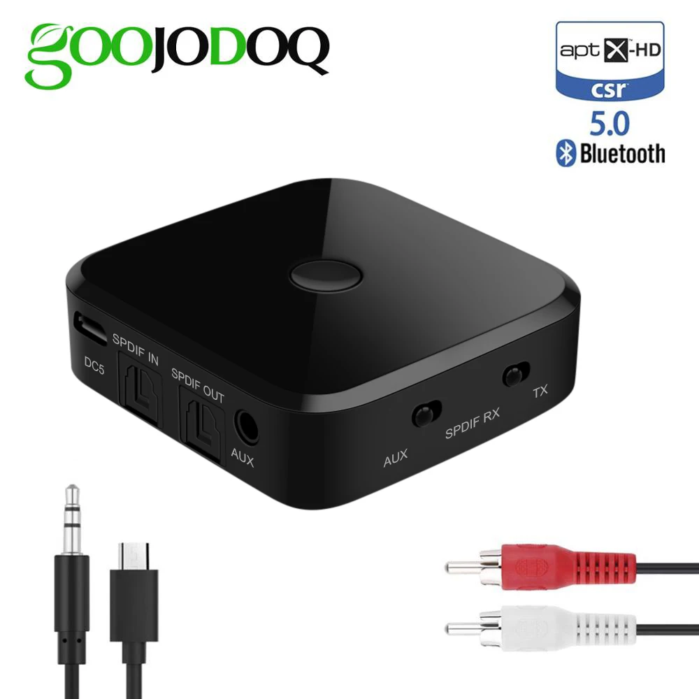 Bluetooth 5 0 Transmitter Receiver Stereo Optical Fiber APTX HD Audio Music Wireless USB Adapter 3 1