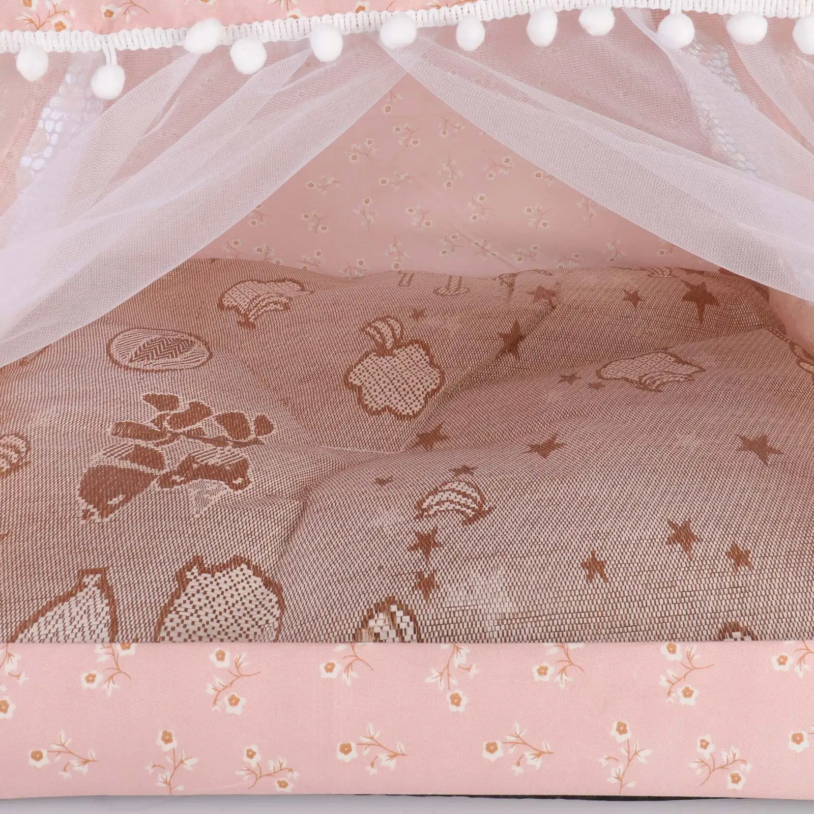 Pet Tent Cave Bed for Cat Small Dog with Removable Washable Cushion Folding Teepee Puppy Cat Indoor Outdoor Kennels Cave