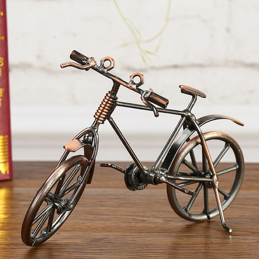 DGdolph Bike Model Metal Craft Home Desktop Decoration Bicycle Children Toy Gifts copper color 