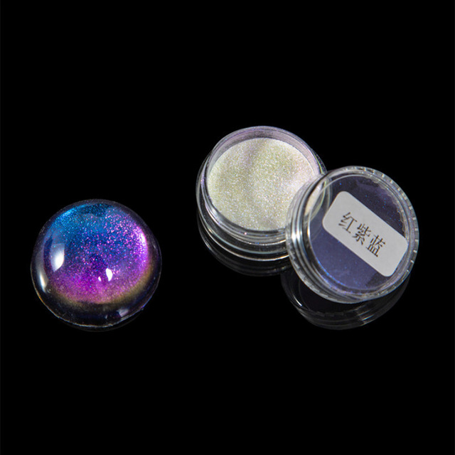 Ultra Fine Chameleon Powder-Color Shifting Metallic Chrome Powder-Color Change Dust Glitter Magic Discolor Powder in Jar 2g