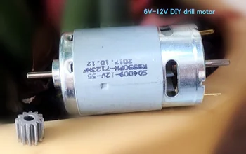 

Double shaft 550 DC motor 6V 7500rpm 12V 15000rpm 3.175MM with 12T gear high speed DIY drill motor