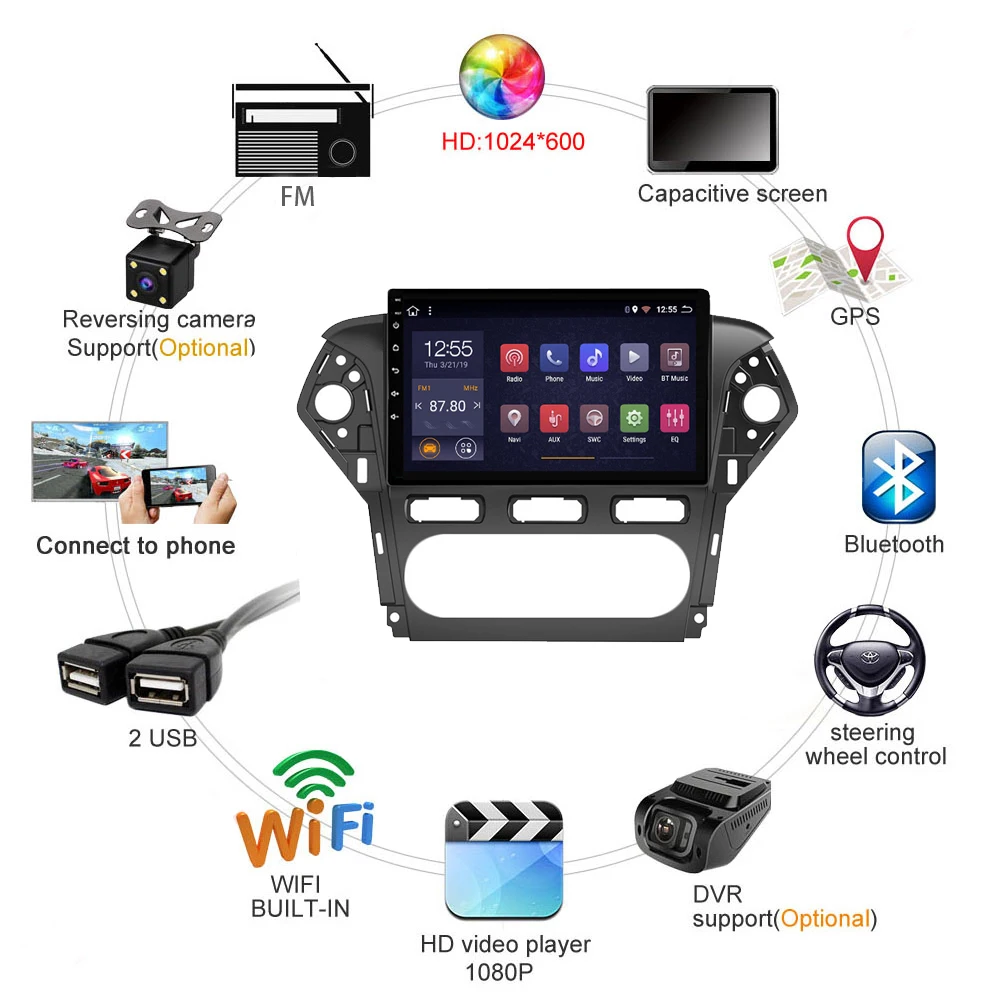 autoradio android car stereo for Ford MONDEO DVD multimedia for auto 2007 2008 2009 2010 2011 2012