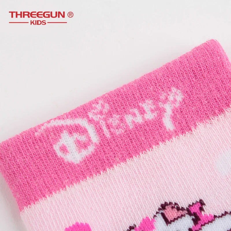 THREEGUN X disney Marie Cat, 1 пара носков для девочек носки с героями мультфильмов полосатые дышащие мягкие детские носки для девочек 3 пары/партия