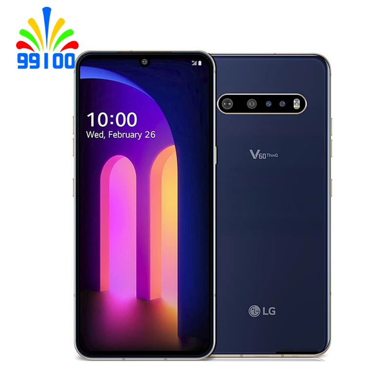 LG-smartphone V60 ThinQ 5G, 6,8 , 8GB + 128G/256GB, Qualcomm865, sin huella dactilar, pulido/hebreo, Original renovado
