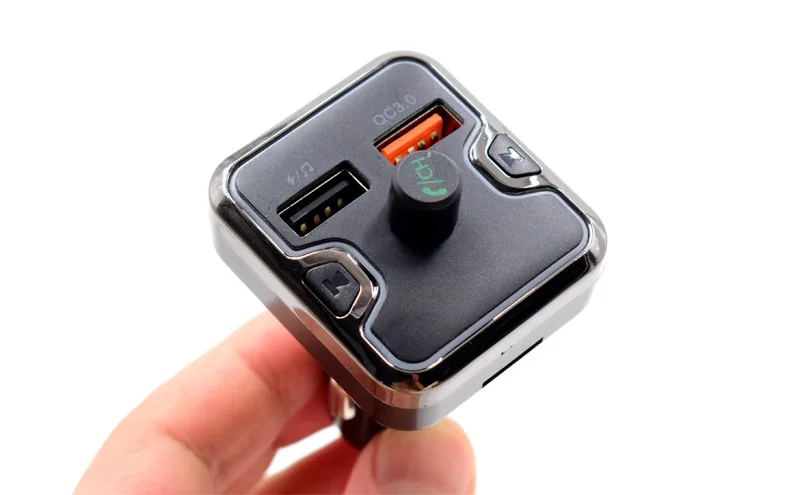 AGETUNR T45 QC3.0 Quick Dual USB Car Charger for iPhone Mobile Phone Handsfree FM Transmitter Bluetooth Car Kit MP3 Player