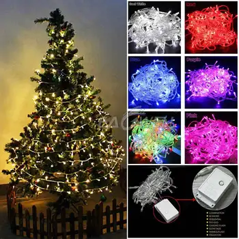 

10M 100LED Fairy String Light Lamp Christmas Tree Decoration Light Flexible Light Rope Garden Home Decor Light USP W/Tail Plug