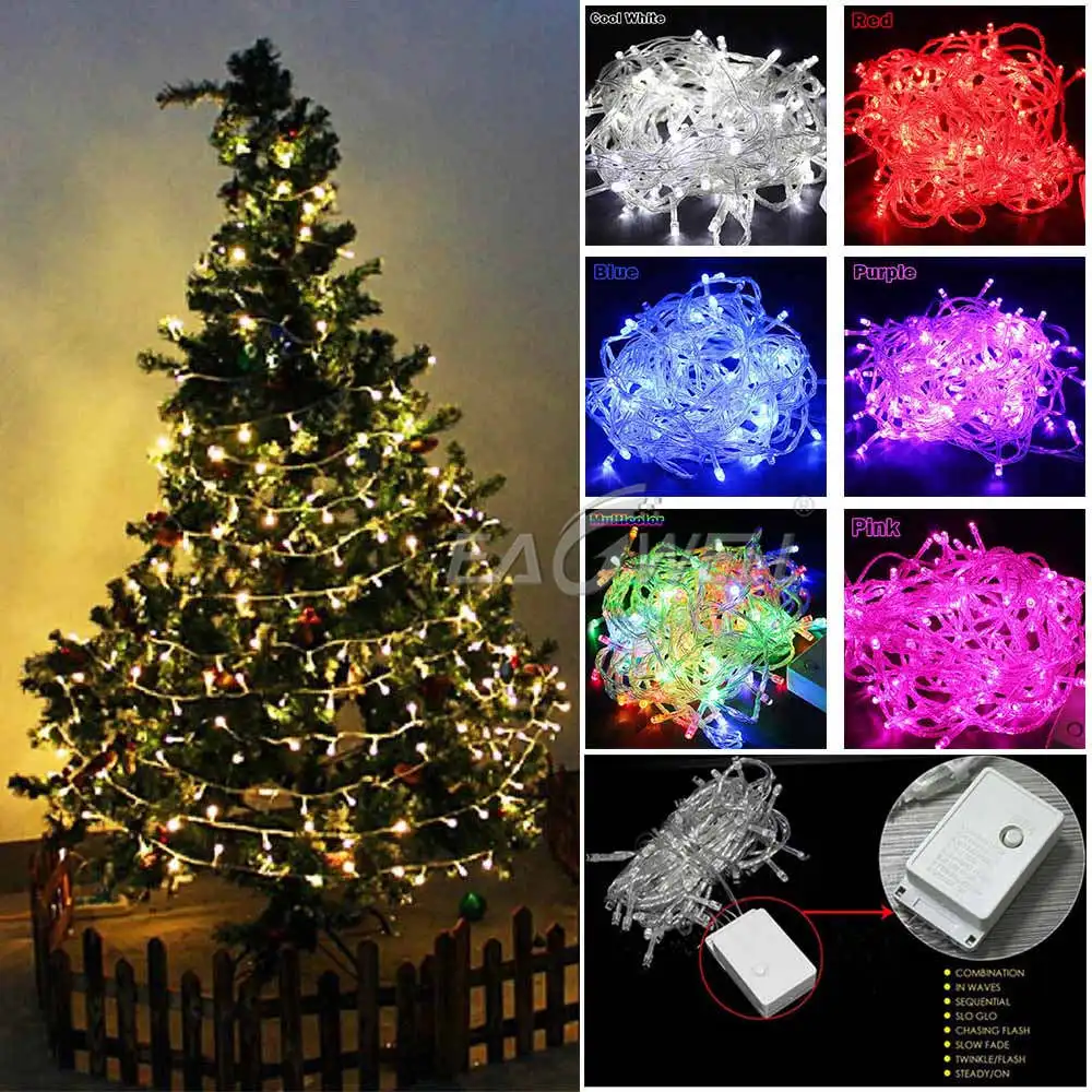 

US Free Shipping 10M Fairy String Light Lamp Christmas Tree Decoration Light Flexible Light Rope Garden Home Decor Light US Plug