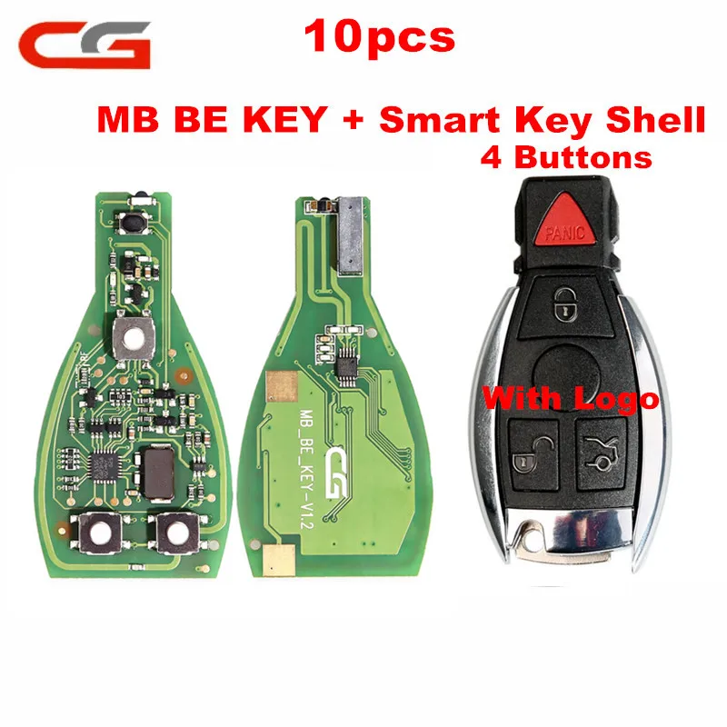 1/5/10 шт. CGDI MB CG BE ключ V1.2 с корпусом смарт-ключа 3/4 кнопка для Benz FBS3 Immo многоразовая