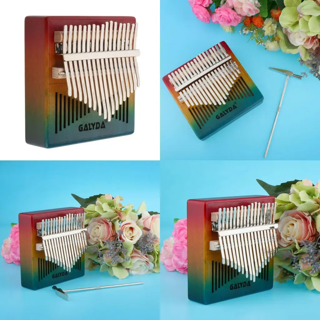 17 клавиш Kalimba красное дерево Радуга большой палец пианино Mbira Клавиатура Набор