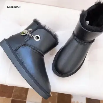 

2019 Australian brand high quality snow boots, real sheepskin, 100% pure natural wool, the latest women's shoes with buckle