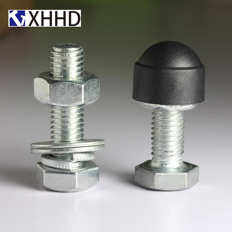 Black White Dome Protection Cap Covers Exposed Hexagon Plastic PE Nut Bolt M4 M5 M6 M8 M10 M12
