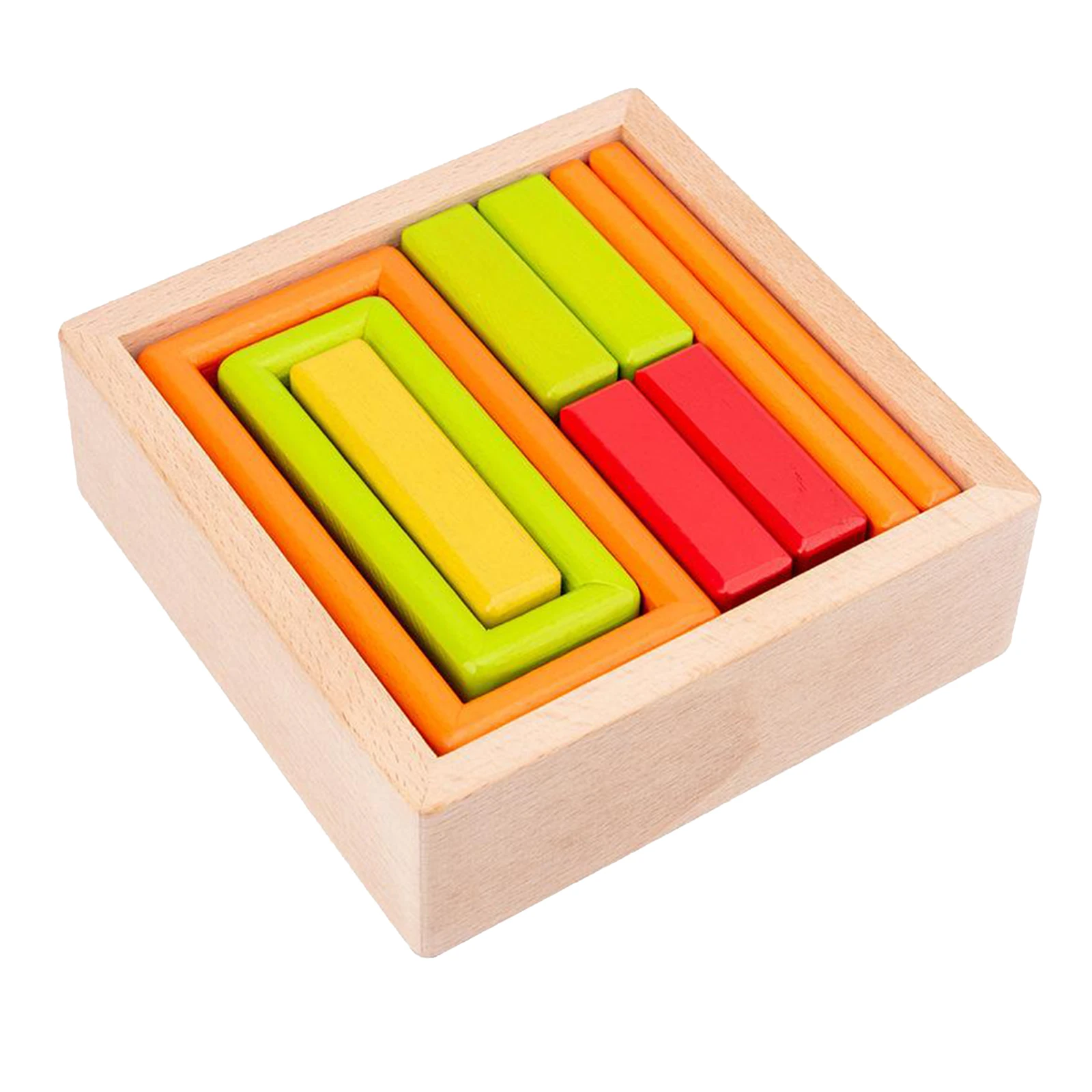 9PCS Wooden Toy Montessori Rainbow Building Blocks Stacking Game Blocks Early Educational Toy For Children