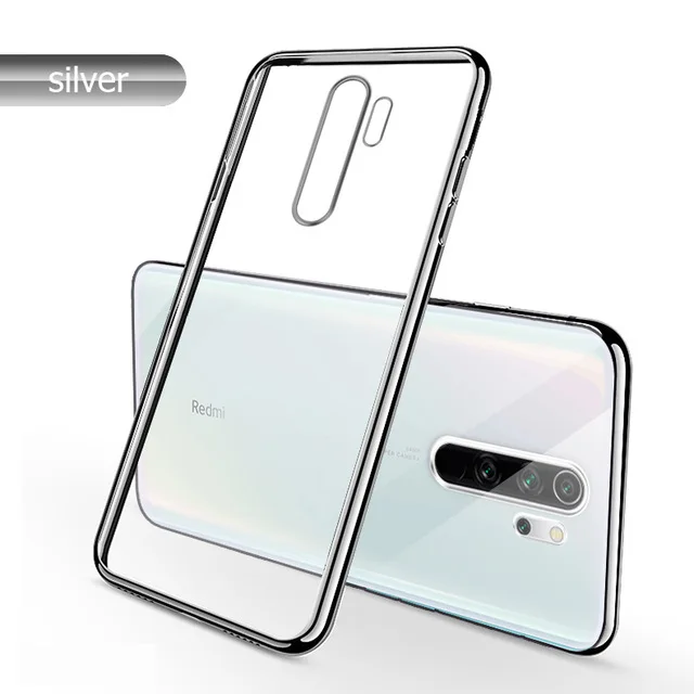 Silver Чехол для Xiaomi Redmi Note8 Pro, мягкий, прозрачный, с лазерным напылением, роскошный, ТПУ, для телефона, с кристаллами, для Xiomi Redmi Note 8pro 10 8 pro, чехол - Цвет: Silver