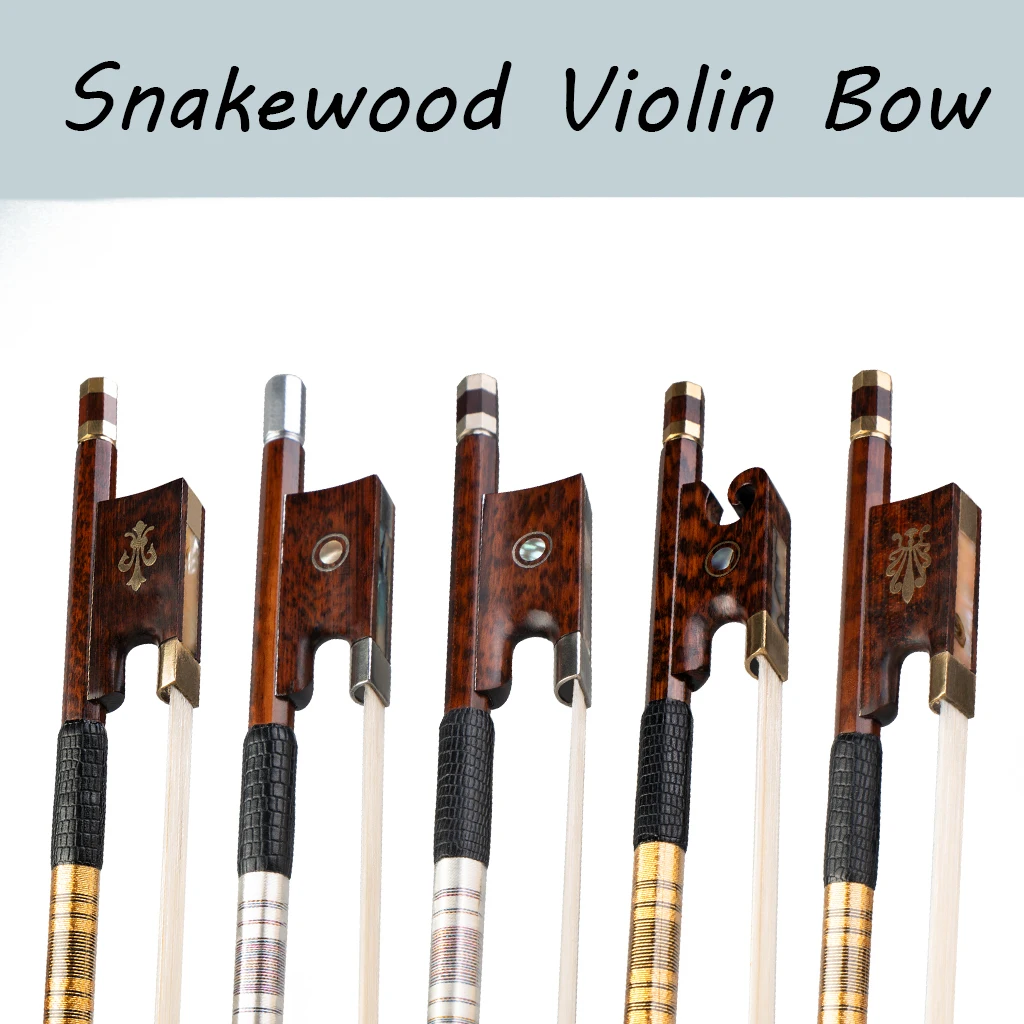

Snakewood 4/4 Violin Bow Master Selected Snakewood Round Stick 4/4 Fiddle Bow Well Balanced