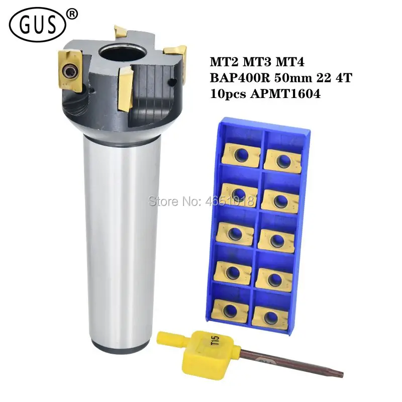 

MT2 MT3 MT4 BAP400R 50mm 22 4T Indexable End Mill Tool Holder 10pcs APMT1604 Inserts, End Mills For Computer Controlled Milling