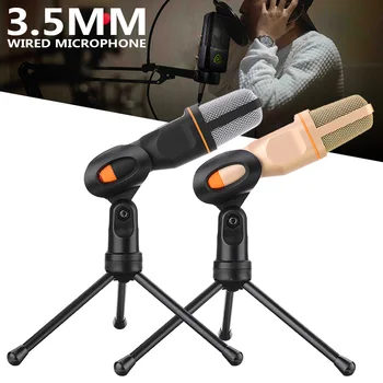 

Microphone Professional Condenser Sound Podcast Studio 3.5mm Jack Wired Microphone Studio Sound Recording with Tripod
