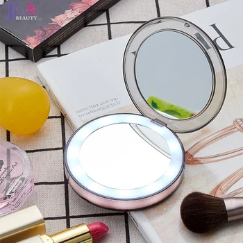 

Portable LED Lighted Makeup Mirror Vanity Make Up Pocket Mirrors 3X Magnifying Glasses Makeup Cosmetic Mini Hand Mirror
