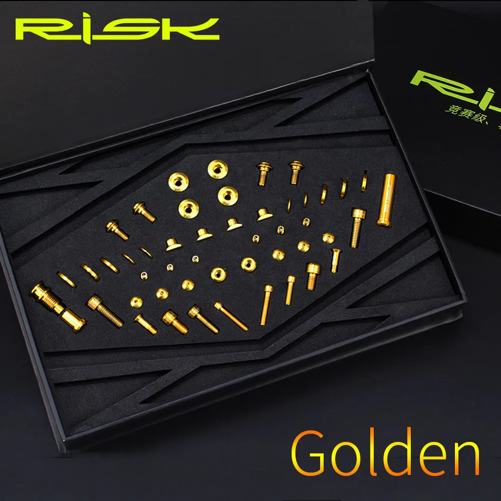 RISK titanium R8000 велосипедные винты болты Группа Набор Для Велосипедный переключатель системы Shimano Ultegra R8000 титановый винт комплект Ti болты - Цвет: 1 Set Golden