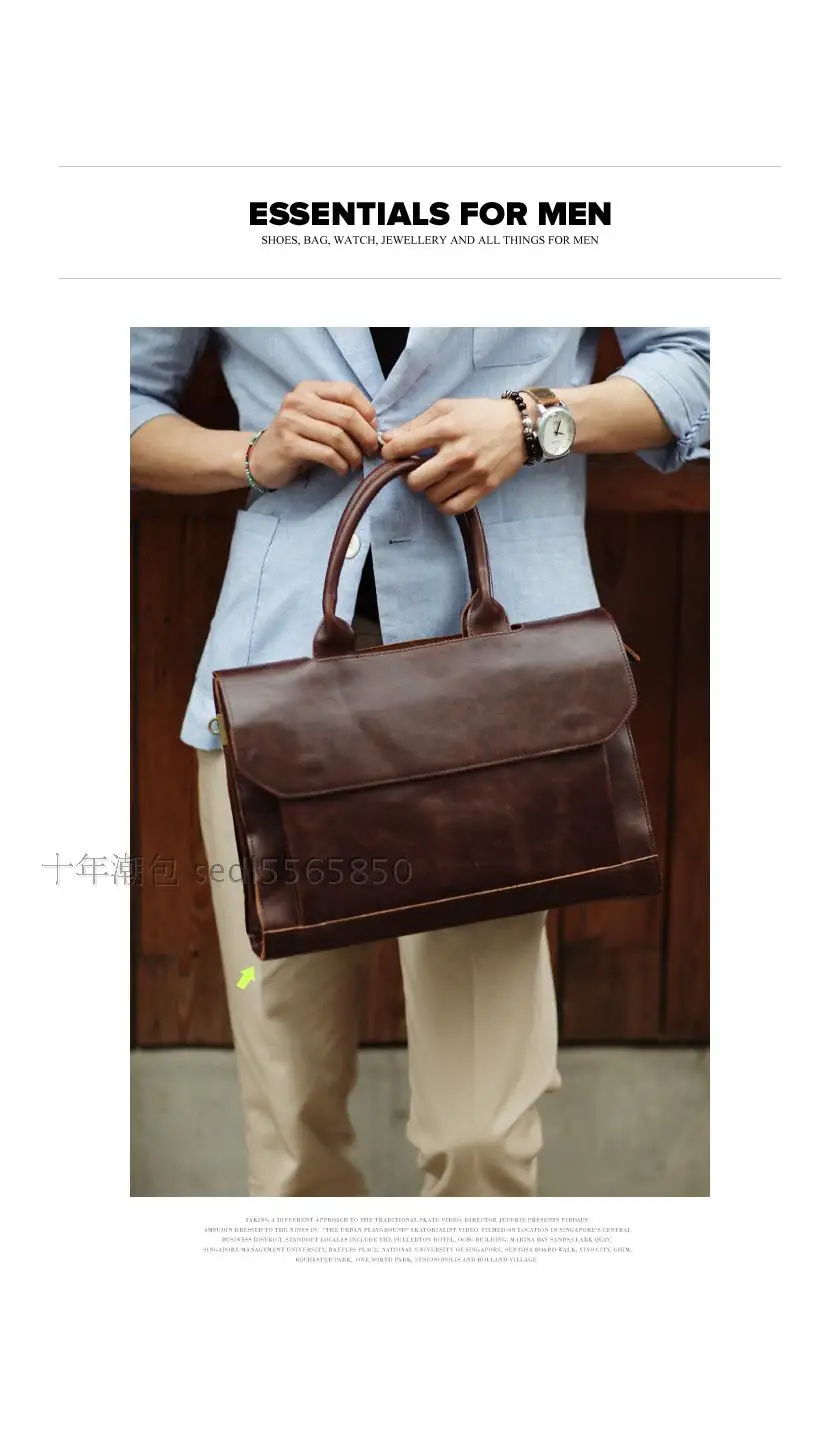 

Korean trendy men retro single shoulder diagonal bag original briefcase business handbag