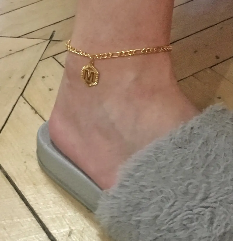 Женский и мужской ножной браслет Boho из нержавеющей стали с буквенным принтом