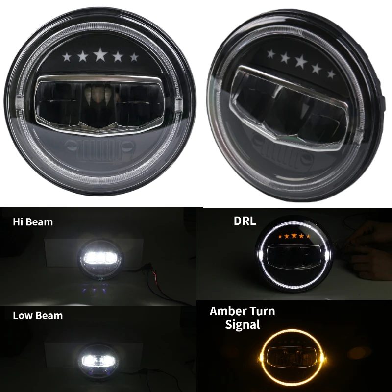 

DOT Approved 2PCS 7Inch LED Headlight with DRL and Amber Turn Signal for Jeep Wrangler JK TJ LJ 97-17 Chevy Pickup Truck 3100