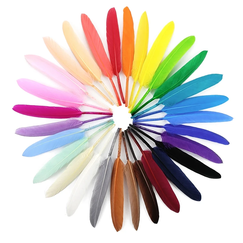 mixed color feathers craft feathers natural feathers Colored Duck Feathers for Crafts Natural Plumes for Needlework and Handicrafts DIY Holiday Decoration 10-15cm/4-6inch 100Pcs/Lot
