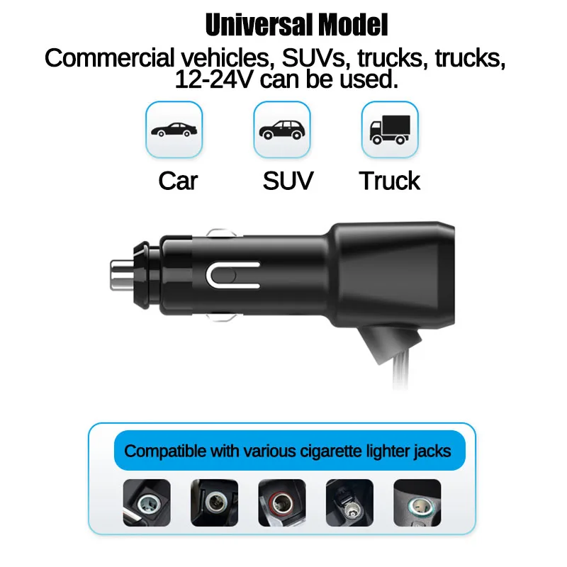 Автомобильный прикуриватель 12 V-24 V 3.5A 120W светодиодный цифровой Дисплей USB Зарядное устройство Автомобильный адаптер Зарядное устройство для мобильного телефона CCTV DVR аксессуары