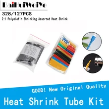 328 pces/128 pces tubo de cabo elétrico do carro kits de tubulação de psiquiatra de calor 8 tamanhos sortidas tubo envoltório manga conjunto combinação cor mista diy
