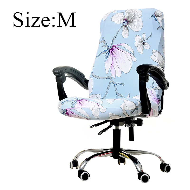 yulanhuakai size M Эластичный стул, чехол для офисного сиденья, чехол для компьютерного стула, съемный чехол для кресла, чехол для вращающегося кресла - Цвет: yulanhuakai size M