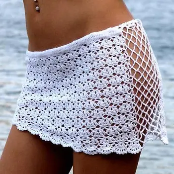 

Fashion Womens Sexy Summer Crochet Sports Shorts Casual Beach Running Lace See Through Slim Mini Skirts Beach Wear