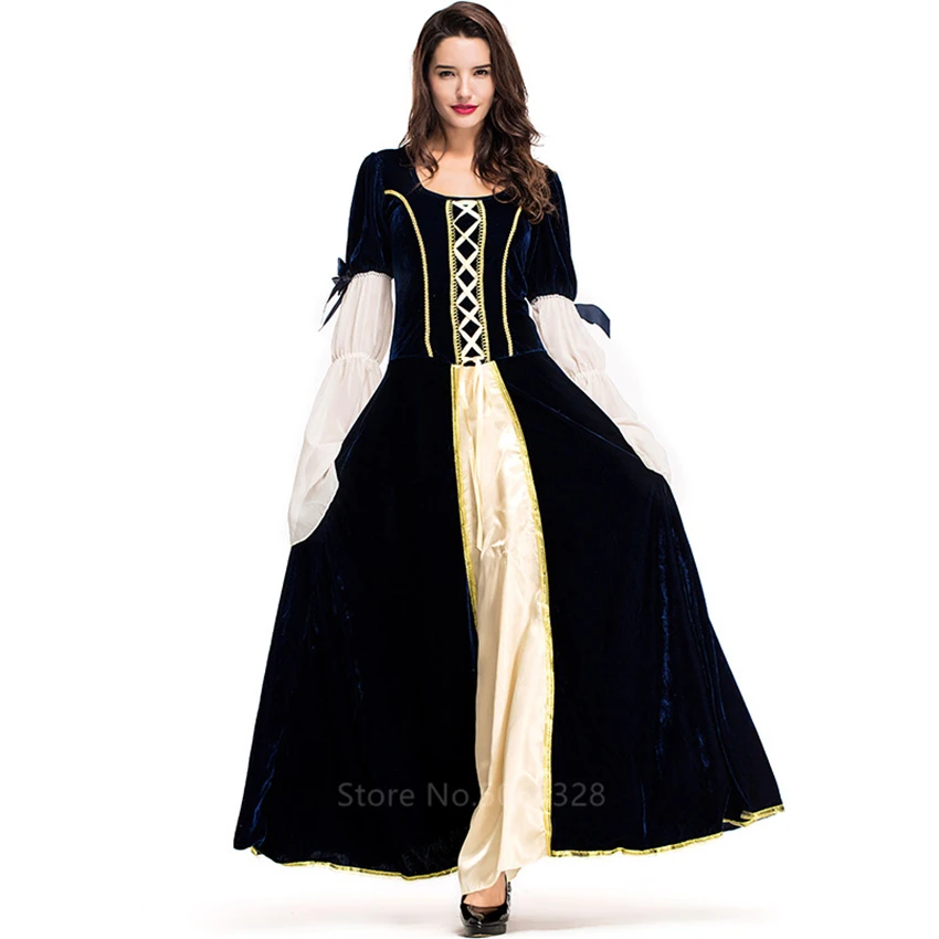 Palace Women Halloween Dress Medieval Costume Bandage Plus Size Bell Vintage Queen Cosplay Carnival Party Fancy Clothing |
