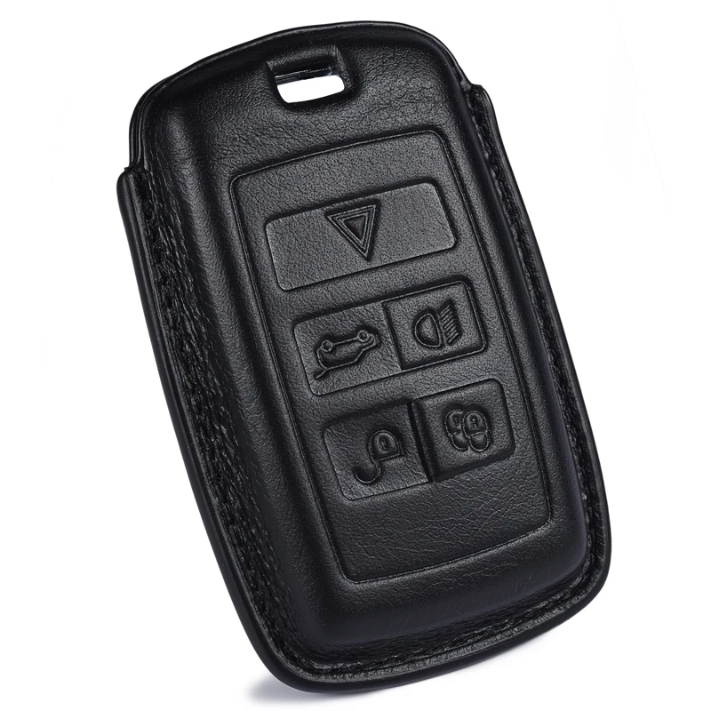 only black cover Роскошный чехол из натуральной кожи для ключей автомобиля для Land Rover Range Rover Evoque Discovery Sport 5 - Название цвета: only black cover