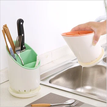 

Kitchen Chopsticks Storage Tube Spoon Fork Drain Rack Storage Box Multi-Function Kitchen Cutlery Storage Holder