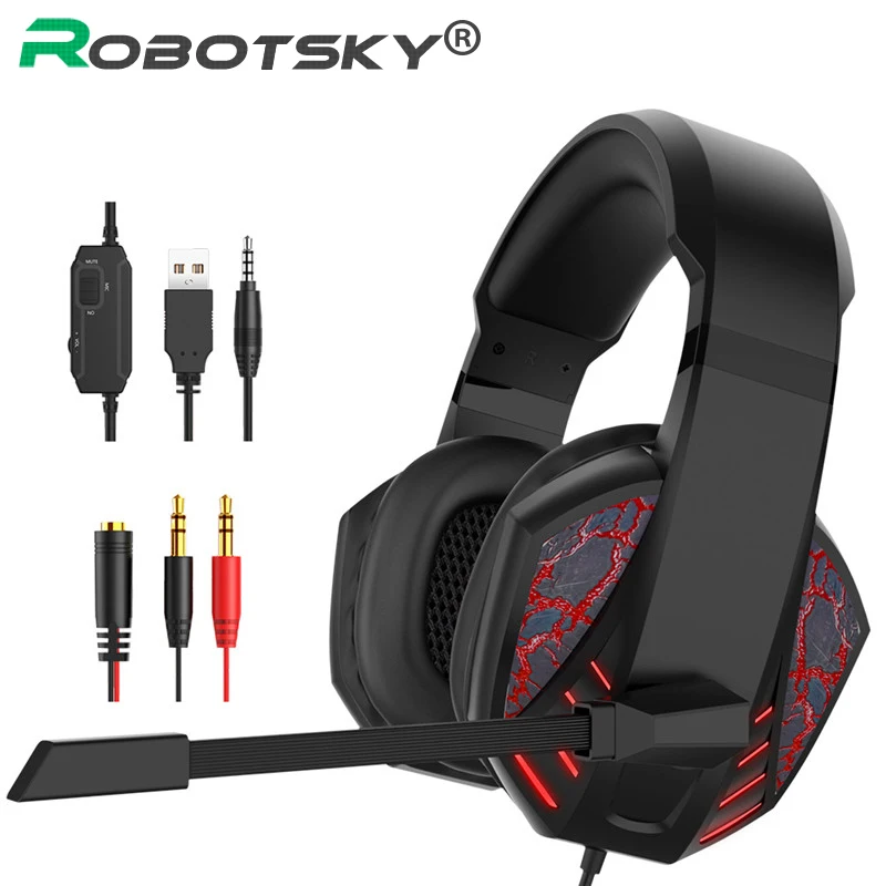 Проводные Игровые наушники для PS4 Xbox One ПК гарнитура с микрофоном шумоподавление