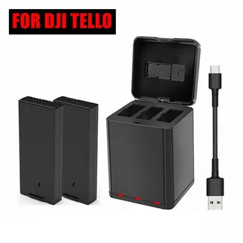 

2 Pack Tello Flight Battery+Type-C Battery Storage Charger Hub For DJI Tello Chargeable Battery Accessories
