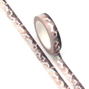 

NEW 10pcs Decorative Silver Bat Foil Halloween Washi Tapes DIY Scrapbooking Planner Adhesive Masking Tapes Kawaii Stationery