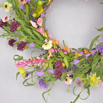 

Plant Hanging Ornaments Garden Spring Summer Wreath Art Artificial Flower Round Wedding Party Door Garland Home Decoration