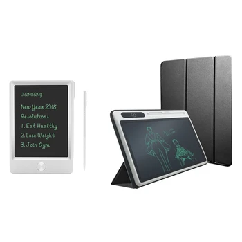 

2 Pcs Electronic Notepad Graphic Lcd Tablet Light Digital Drawing Handwriting Board White 5 Inch & 10.1 Inch