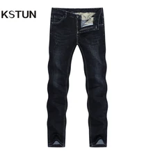 Джинсы kstun для мужчин, известный бренд, черные джинсы, зимние Стрейчевые деловые повседневные мужские прямые классические брюки, высокое качество, большой размер
