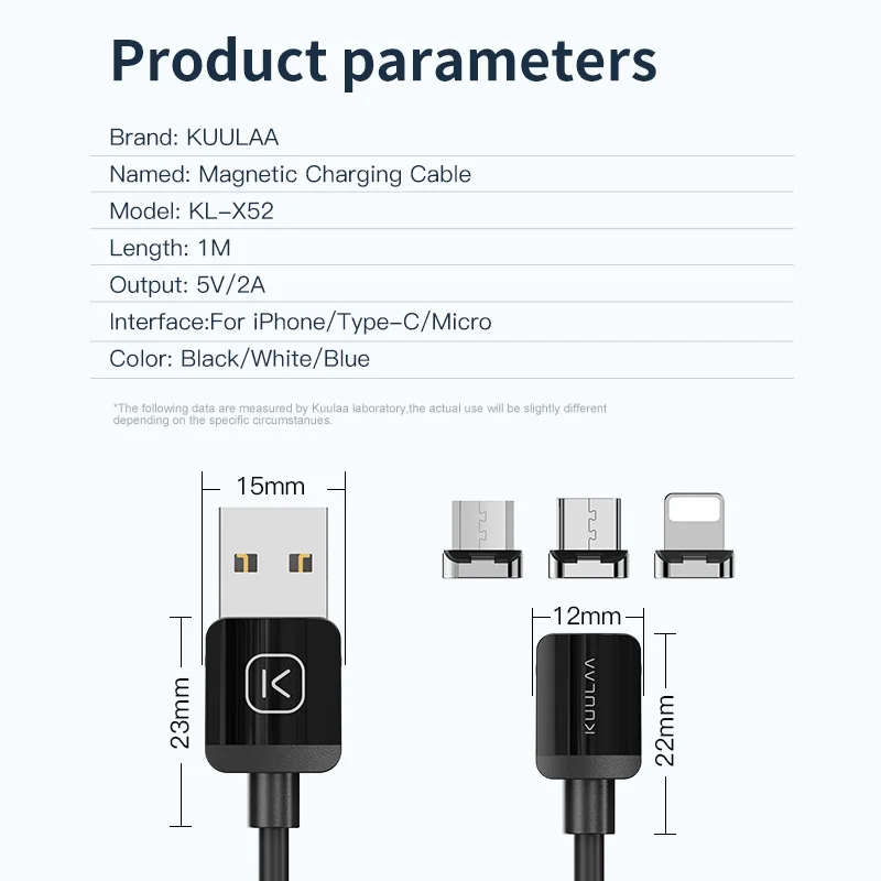 KUULAA Magnetic Cable USB Type C Cord Micro USB C Cable For iPhone Xiaomi Samsung Magnet Phone Charging Cord USBC Wire