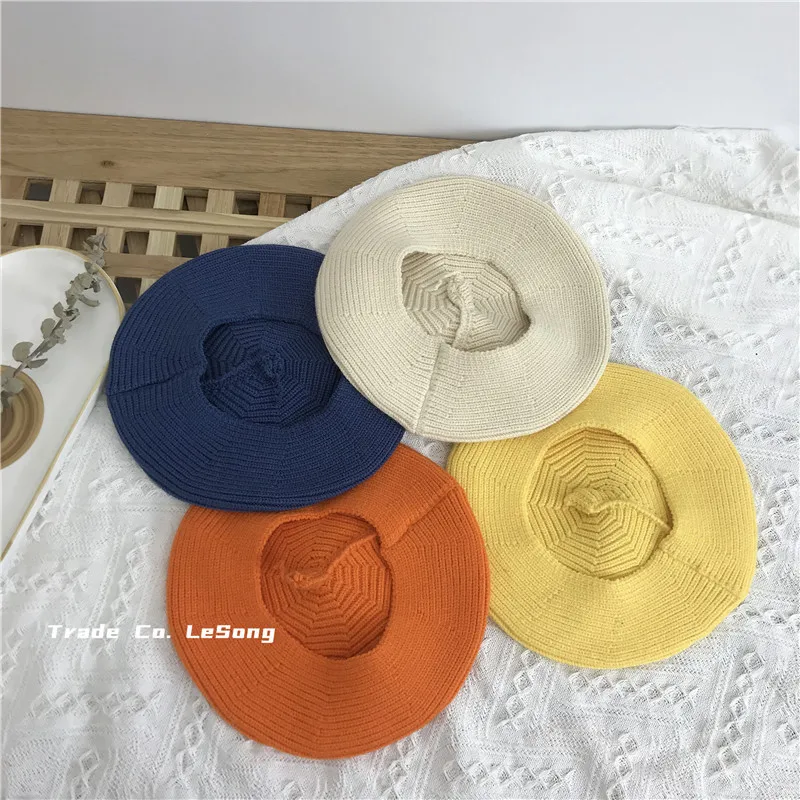 Korean Style Three Dimensional Love Children's Knitted Beret Hat Autumn Winter Baby Pumpkin Hat Artist Painter Woolen Cap