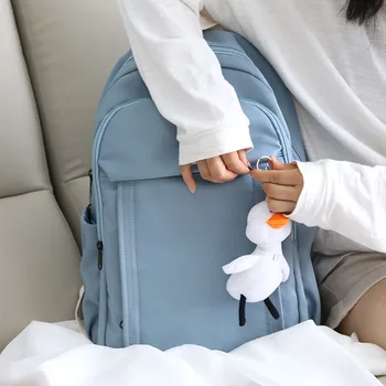 

Harajuku-Style Women's Backpack Campus Nylon School Bag Men and Women Simple Fashion Multi-functional Lightweight Travel Bag