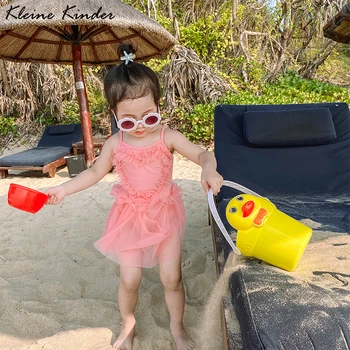 

Children's Swimwear 2020 Swimsuit One Piece + Sequins Cloak Swimsuit Baby Girl with Skirt Beach Dress Bikini Infant Bath Clothes